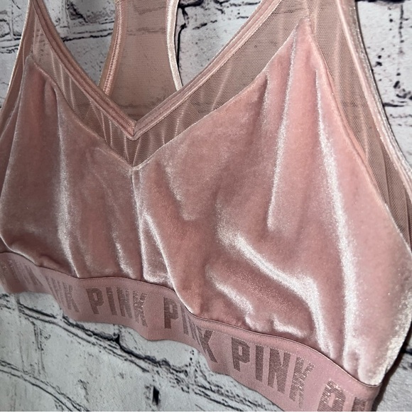 Pink Sport Ultimate Lightly Lined Bra Velvet Racerback size Large - Picture 3 of 5
